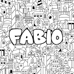 Coloración del nombre FABIO - decorado ciudad