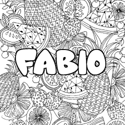 Coloración del nombre FABIO - decorado mandala de frutas