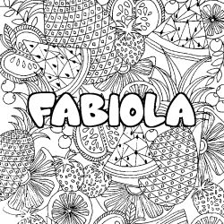 Coloración del nombre FABIOLA - decorado mandala de frutas