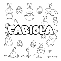 Coloración del nombre FABIOLA - decorado Pascua