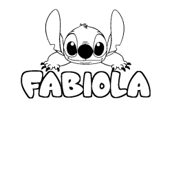 Coloración del nombre FABIOLA - decorado Stitch