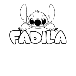 Coloración del nombre FADILA - decorado Stitch