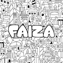 Coloración del nombre FAIZA - decorado ciudad