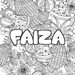 Coloración del nombre FAIZA - decorado mandala de frutas