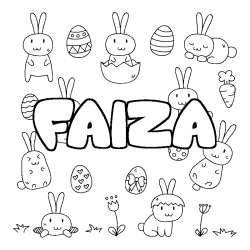 Coloración del nombre FAIZA - decorado Pascua