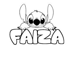 Coloración del nombre FAIZA - decorado Stitch