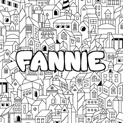 Coloración del nombre FANNIE - decorado ciudad