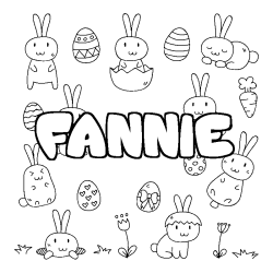 Coloración del nombre FANNIE - decorado Pascua