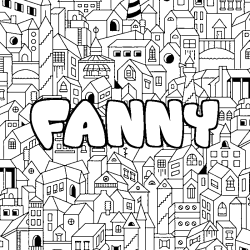 Coloración del nombre FANNY - decorado ciudad