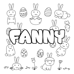 Coloración del nombre FANNY - decorado Pascua