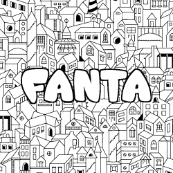 Coloración del nombre FANTA - decorado ciudad