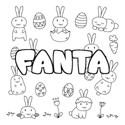 Coloración del nombre FANTA - decorado Pascua