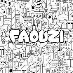 Coloración del nombre FAOUZI - decorado ciudad