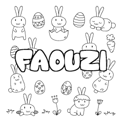 Coloración del nombre FAOUZI - decorado Pascua