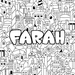 Coloración del nombre FARAH - decorado ciudad