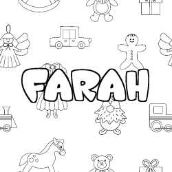 Coloración del nombre FARAH - decorado juguetes