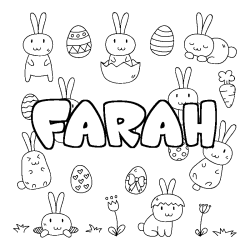 Coloración del nombre FARAH - decorado Pascua