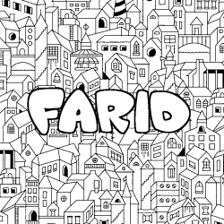 Coloración del nombre FARID - decorado ciudad