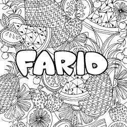 Coloración del nombre FARID - decorado mandala de frutas