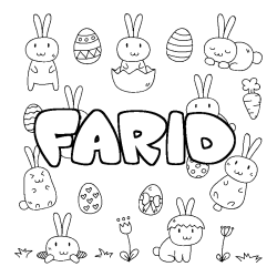 Coloración del nombre FARID - decorado Pascua