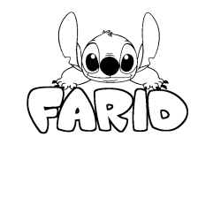 Coloración del nombre FARID - decorado Stitch