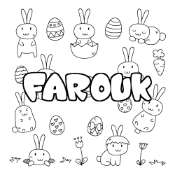 Coloración del nombre FAROUK - decorado Pascua