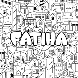 Coloración del nombre FATIHA - decorado ciudad