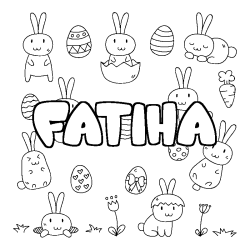 Coloración del nombre FATIHA - decorado Pascua