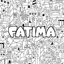 Coloración del nombre FATIMA - decorado ciudad