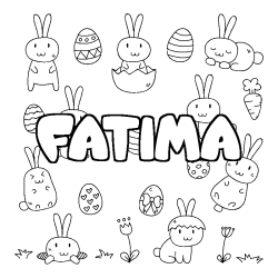 Coloración del nombre FATIMA - decorado Pascua