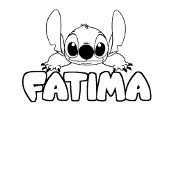 Coloración del nombre FATIMA - decorado Stitch