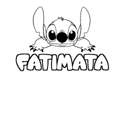 Coloración del nombre FATIMATA - decorado Stitch