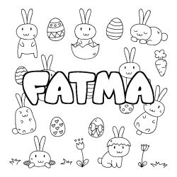 Coloración del nombre FATMA - decorado Pascua