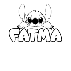 Coloración del nombre FATMA - decorado Stitch