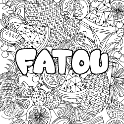 Coloración del nombre FATOU - decorado mandala de frutas