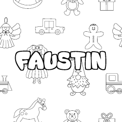 Coloración del nombre FAUSTIN - decorado juguetes