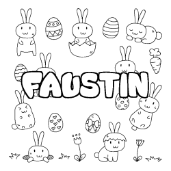 Coloración del nombre FAUSTIN - decorado Pascua