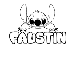 Coloración del nombre FAUSTIN - decorado Stitch