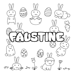 Coloración del nombre FAUSTINE - decorado Pascua