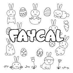 Coloración del nombre FAYCAL - decorado Pascua