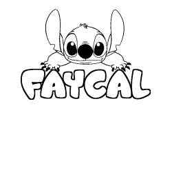 Coloración del nombre FAYCAL - decorado Stitch