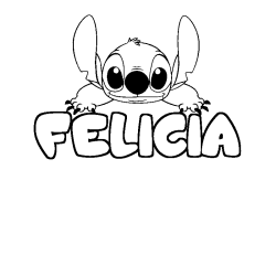 Coloración del nombre FELICIA - decorado Stitch