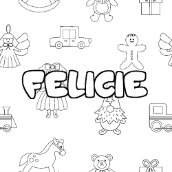 Coloración del nombre FELICIE - decorado juguetes