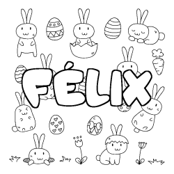 Coloración del nombre FÉLIX - decorado Pascua