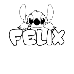 Coloración del nombre FÉLIX - decorado Stitch