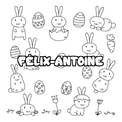 Coloración del nombre FÉLIX-ANTOINE - decorado Pascua