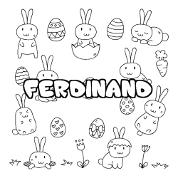 Coloración del nombre FERDINAND - decorado Pascua