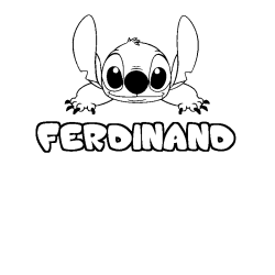 Coloración del nombre FERDINAND - decorado Stitch