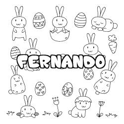 Coloración del nombre FERNANDO - decorado Pascua