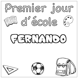 Coloración del nombre FERNANDO - decorado primer día de escuela